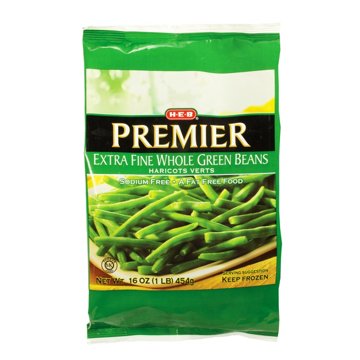 H-E-B Frozen Extra Fine Whole Green Beans, 16 oz