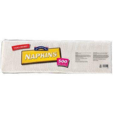 Hill Country Fare Paper Napkins - White, 500 ct