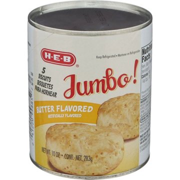 H-E-B Jumbo Butter-Flavored Biscuits, 5 ct