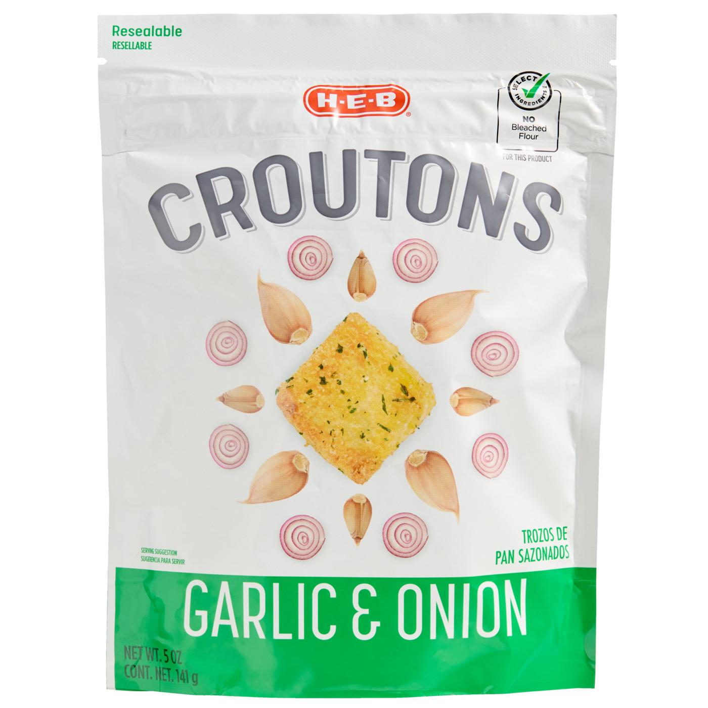H-E-B Garlic & Onion Premium Croutons; image 1 of 2