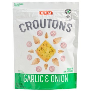 H-E-B Garlic & Onion Premium Croutons, 5 oz
