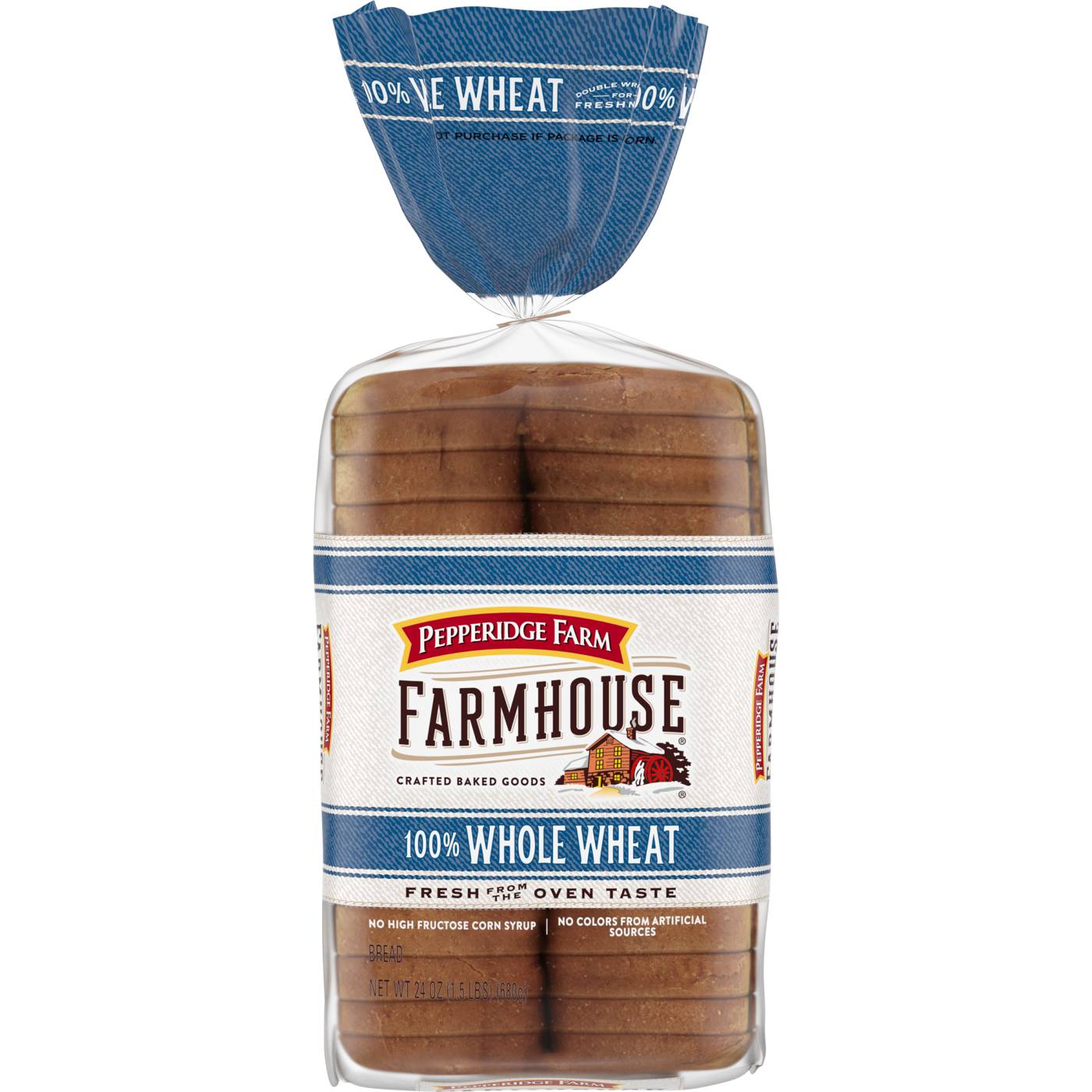 Pepperidge Farm Farmhouse 100% Whole Wheat Sliced Bread; image 1 of 9