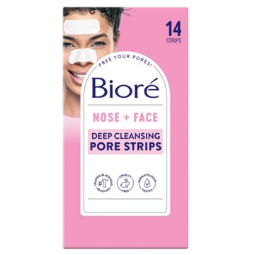 Bioré Nose + Face Deep Cleansing Pore Strips, 14 ct