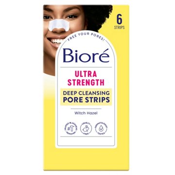 Bioré Ultra Strength Deep Cleansing Pore Strips with Witch Hazel, 6 ct