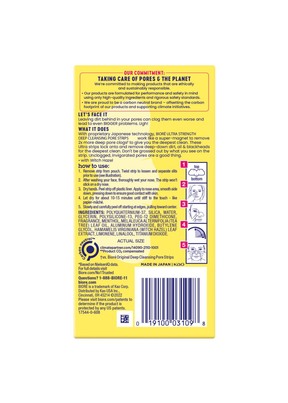 Bioré Ultra Strength Deep Cleansing Pore Strips with Witch Hazel; image 6 of 10