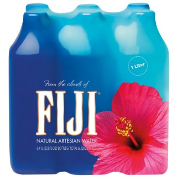 Fiji Natural Artesian Water 6 pk Bottles, 1 L