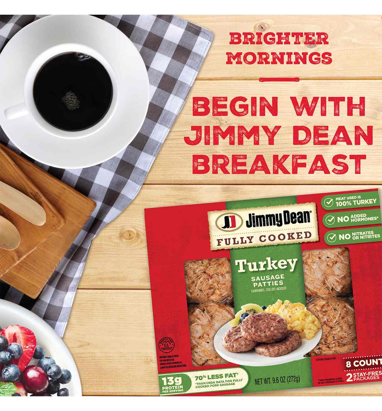 Jimmy Dean Fully Cooked Turkey Breakfast Sausage Patties, 8 ct; image 4 of 6