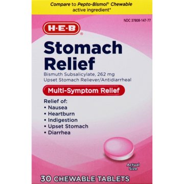 H-E-B Stomach Relief Original Flavor Chewable Tablets, 30 ct