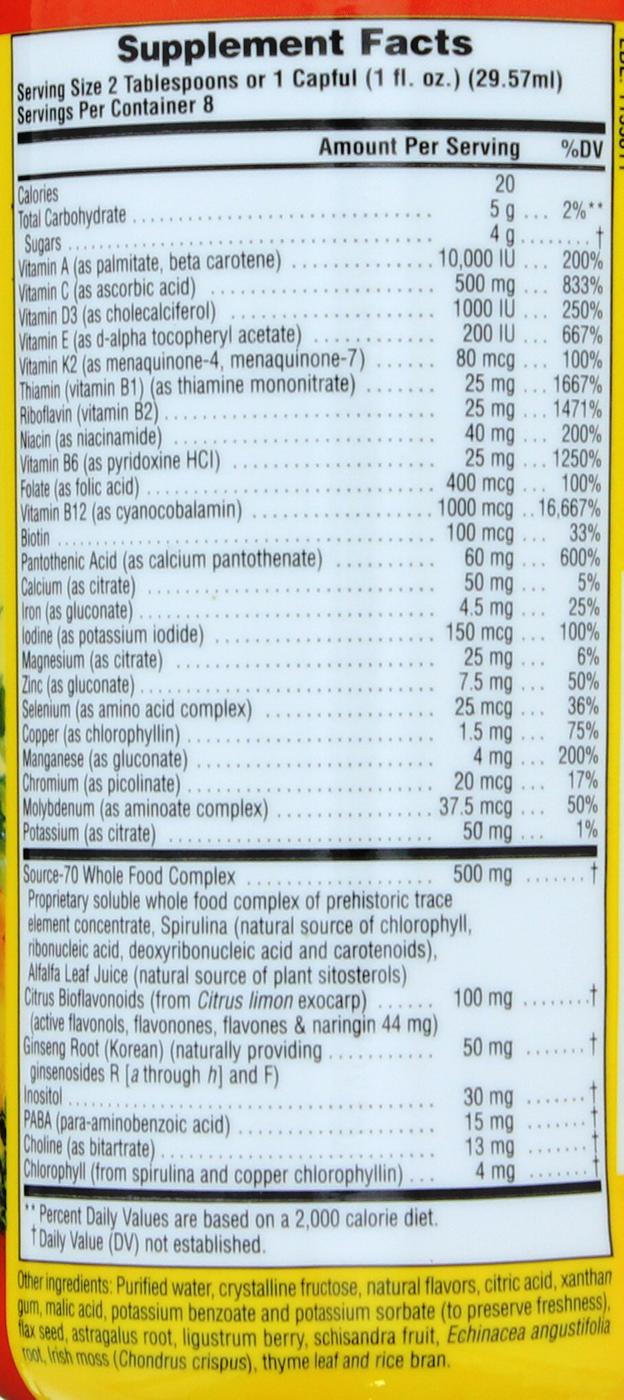 NaturesPlus Source of Life Multivitamin & Mineral Liquid; image 2 of 2