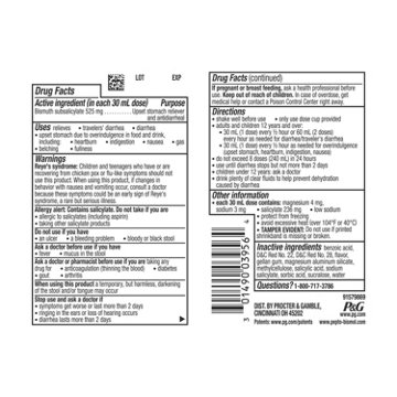 Pepto-Bismol Liquid for Nausea, Heartburn, Indigestion, Upset Stomach, & Diarrhea - 5 Symptom Fast Relief, Cherry Flavor