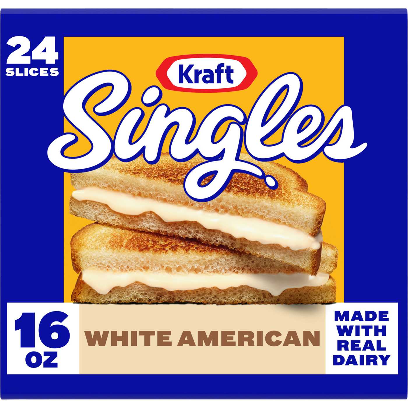 Kraft Singles White American Sliced Cheese, 24 ct; image 1 of 7