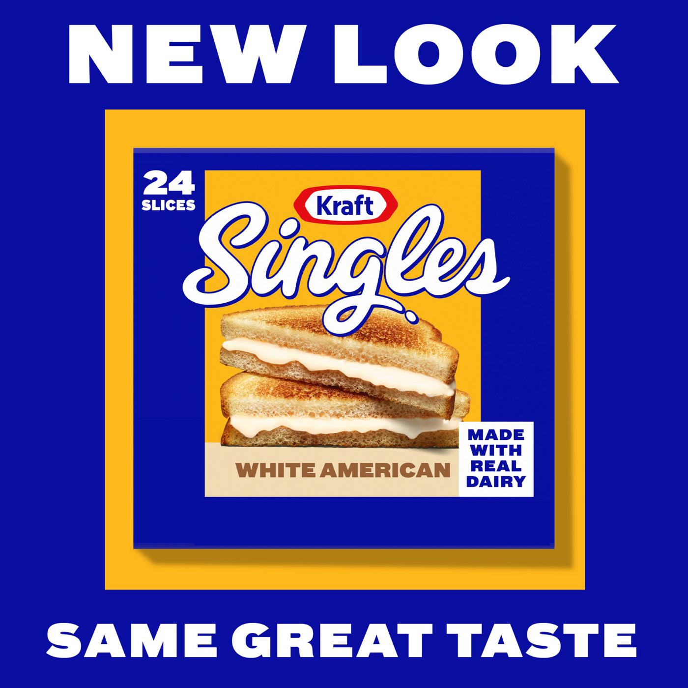 Kraft Singles White American Sliced Cheese, 24 ct; image 2 of 7