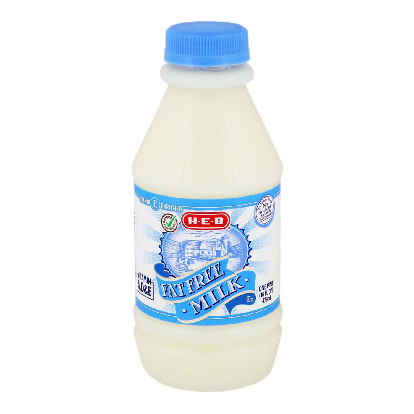H-E-B Fat Free Milk; image 1 of 2