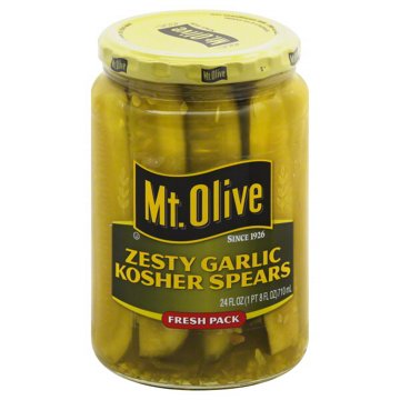 Mt. Olive Zesty Garlic Kosher Spears, 24 oz
