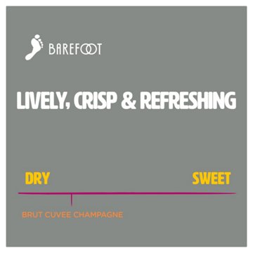 Barefoot Bubbly Bubbly Brut Cuvee Champagne California Sparkling Wine, 750 mL