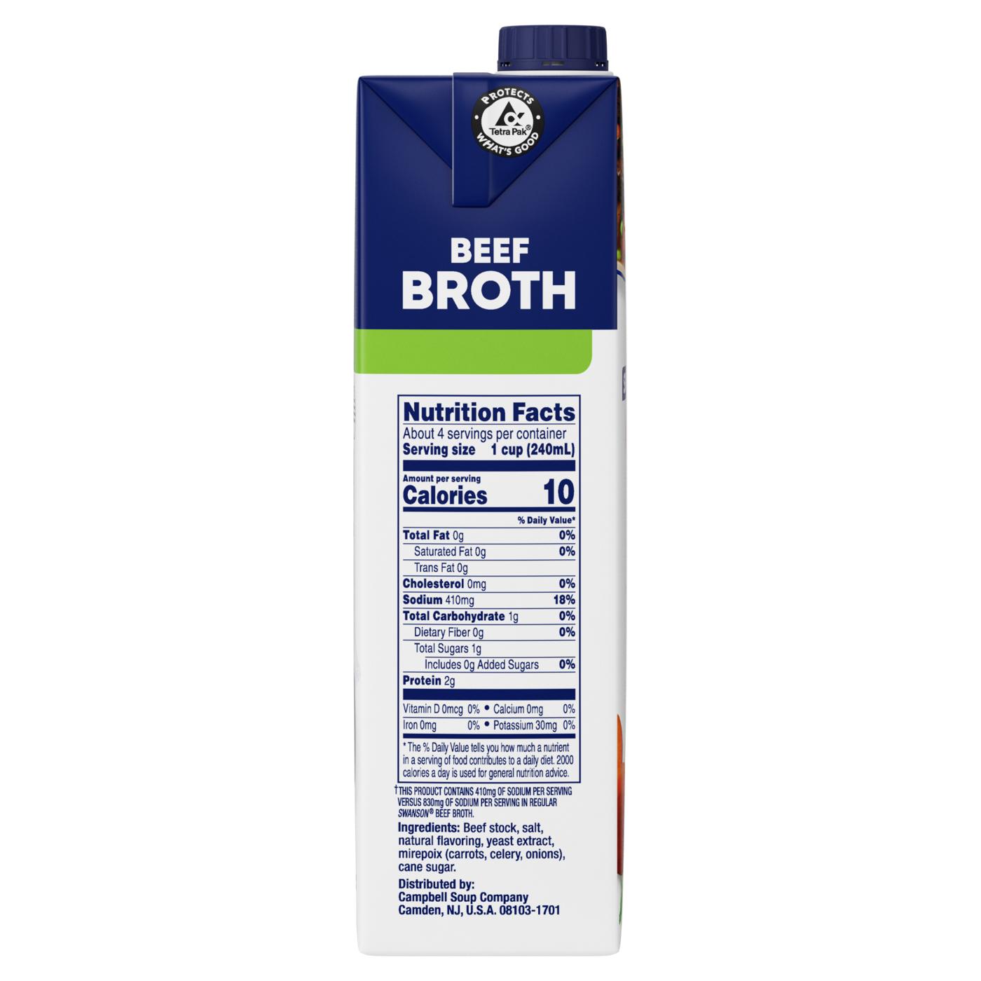 Swanson 50% Less Sodium Beef Broth; image 3 of 10
