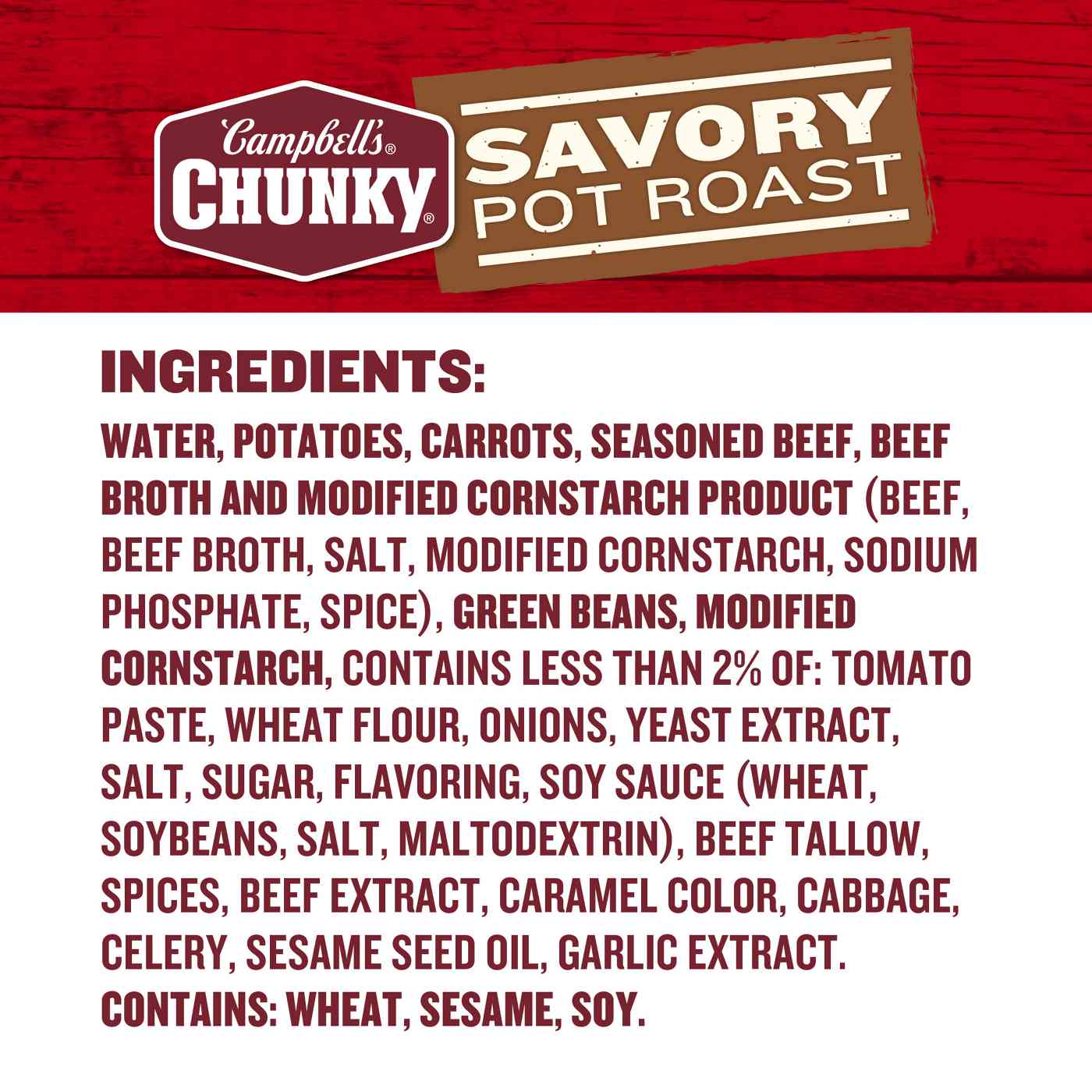 Campbell's Chunky Savory Pot Roast Soup; image 3 of 9