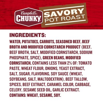 Campbell's Chunky Savory Pot Roast Soup, 18.8 oz