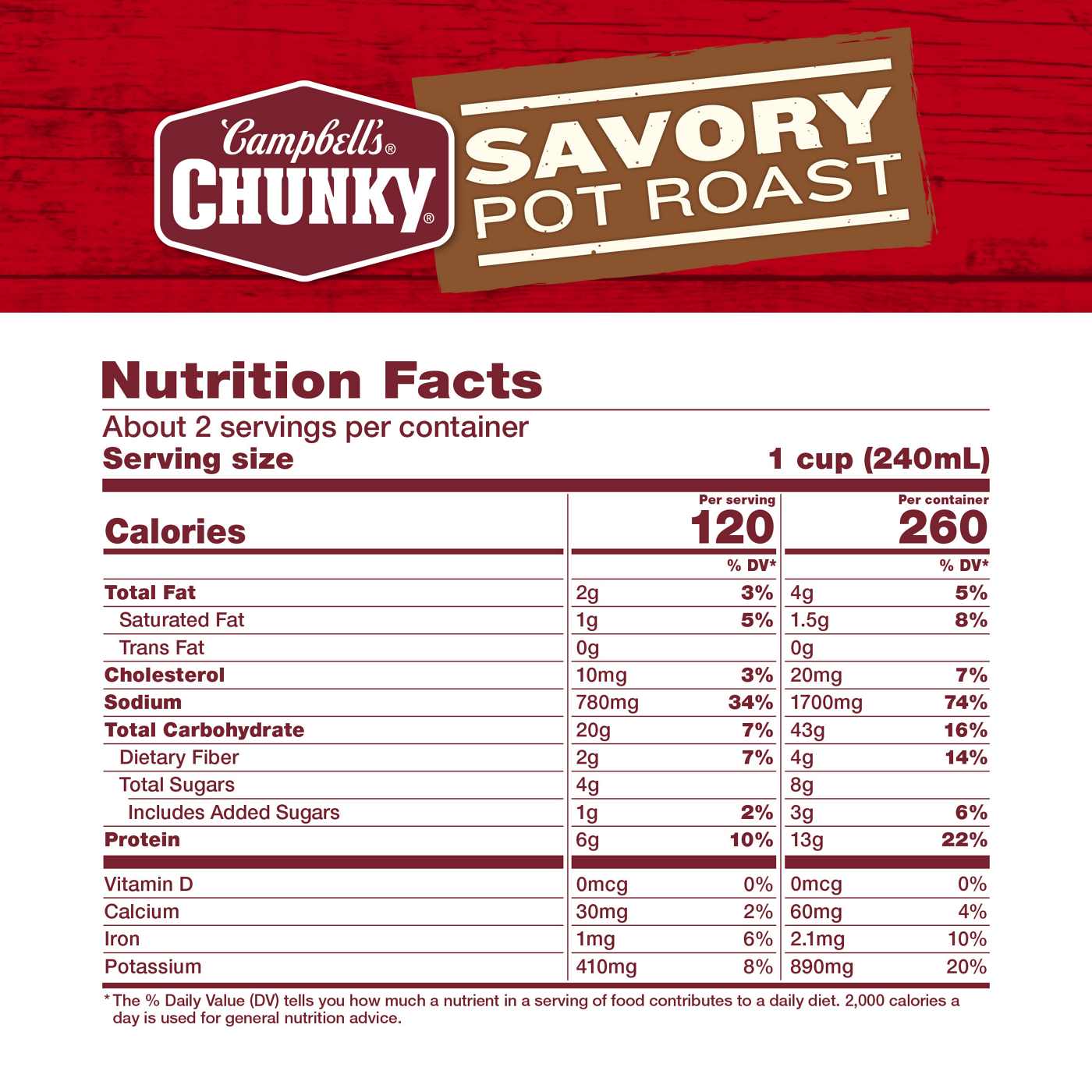 Campbell's Chunky Savory Pot Roast Soup; image 5 of 9