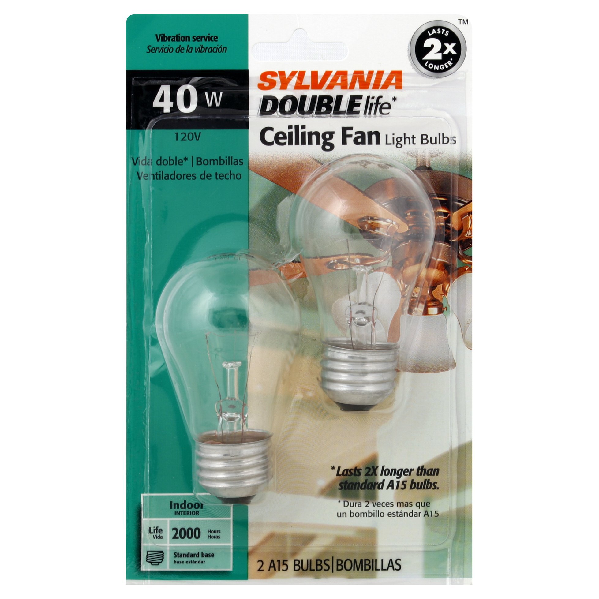 Sylvania Double Life A15 40Watt Ceiling Fan Indoor Light Bulbs Shop