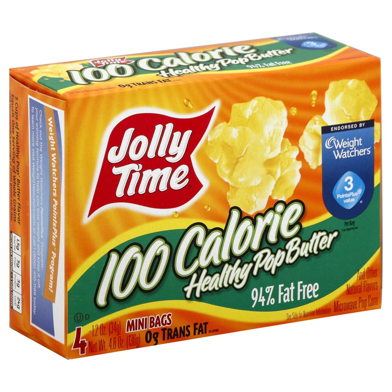 Jolly Time 100 Calorie Healthy Pop Butter Microwave Popcorn Shop