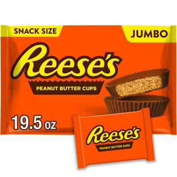 Reese's Milk Chocolate Snack Size Peanut Butter Cups Halloween Candy - Jumbo Bag