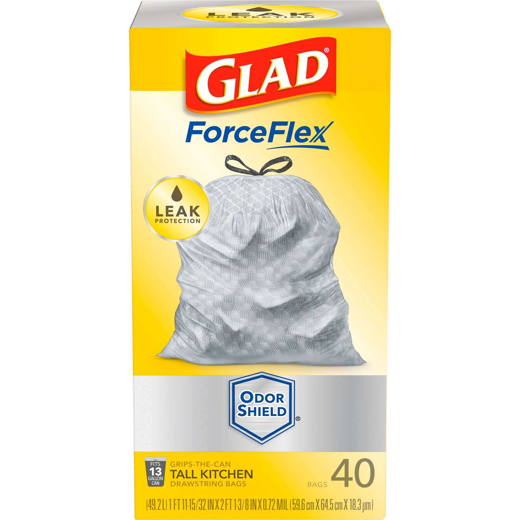 Glad ForceFlex Drawstring Tall Kitchen 13 Gallon Trash Bags Shop