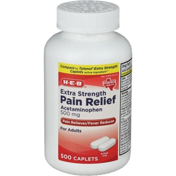 H-E-B Acetaminophen Fever & Pain Relief Caplets – 500 mg, 500-ct