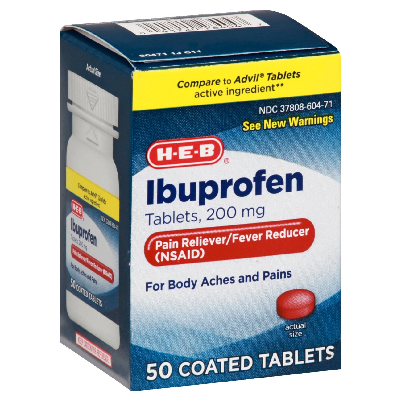 H-E-B Ibuprofen 200 Mg Coated Tablets - Shop Pain Relievers at H-E-B