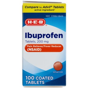 H-E-B Ibuprofen Fever & Pain Relief Coated Tablets – 200 mg, 100 ct