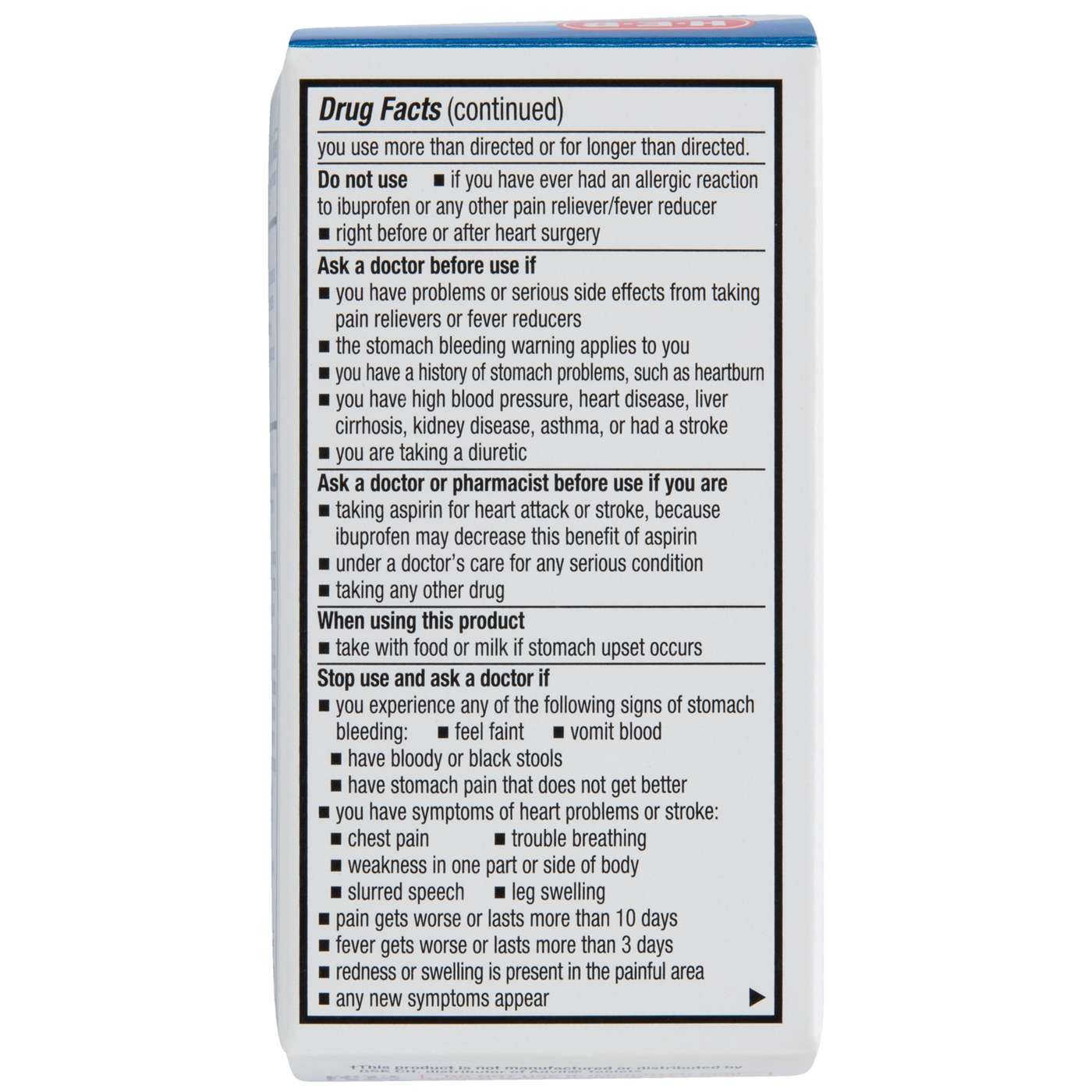 H-E-B Ibuprofen Fever & Pain Relief Coated Tablets – 200 mg; image 2 of 5