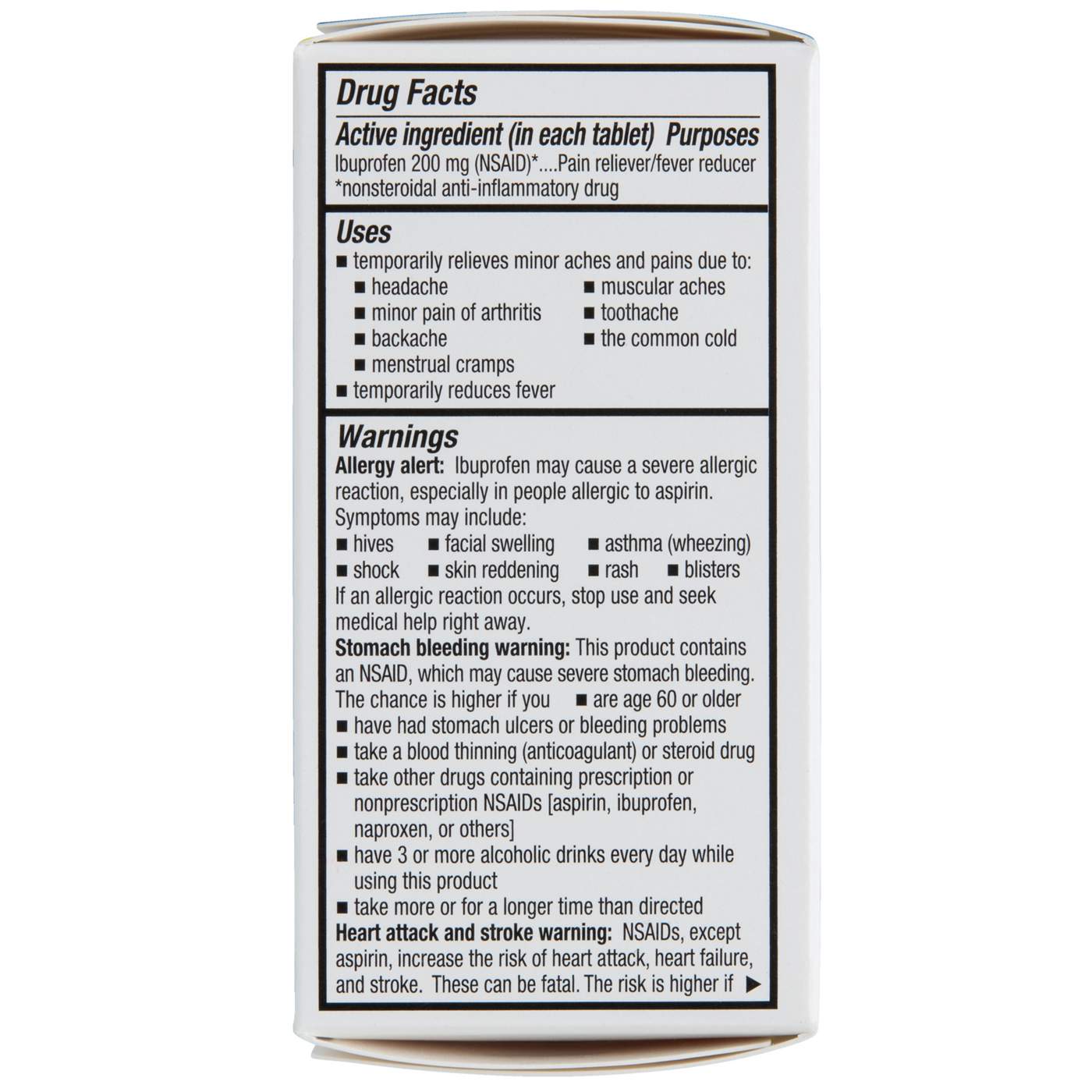 H-E-B Ibuprofen Fever & Pain Relief Coated Tablets – 200 mg; image 4 of 5