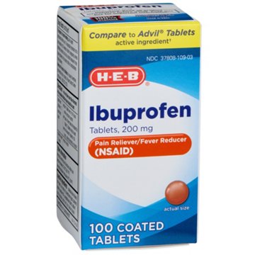 H-E-B Ibuprofen Fever & Pain Relief Coated Tablets – 200 mg, 100 ct