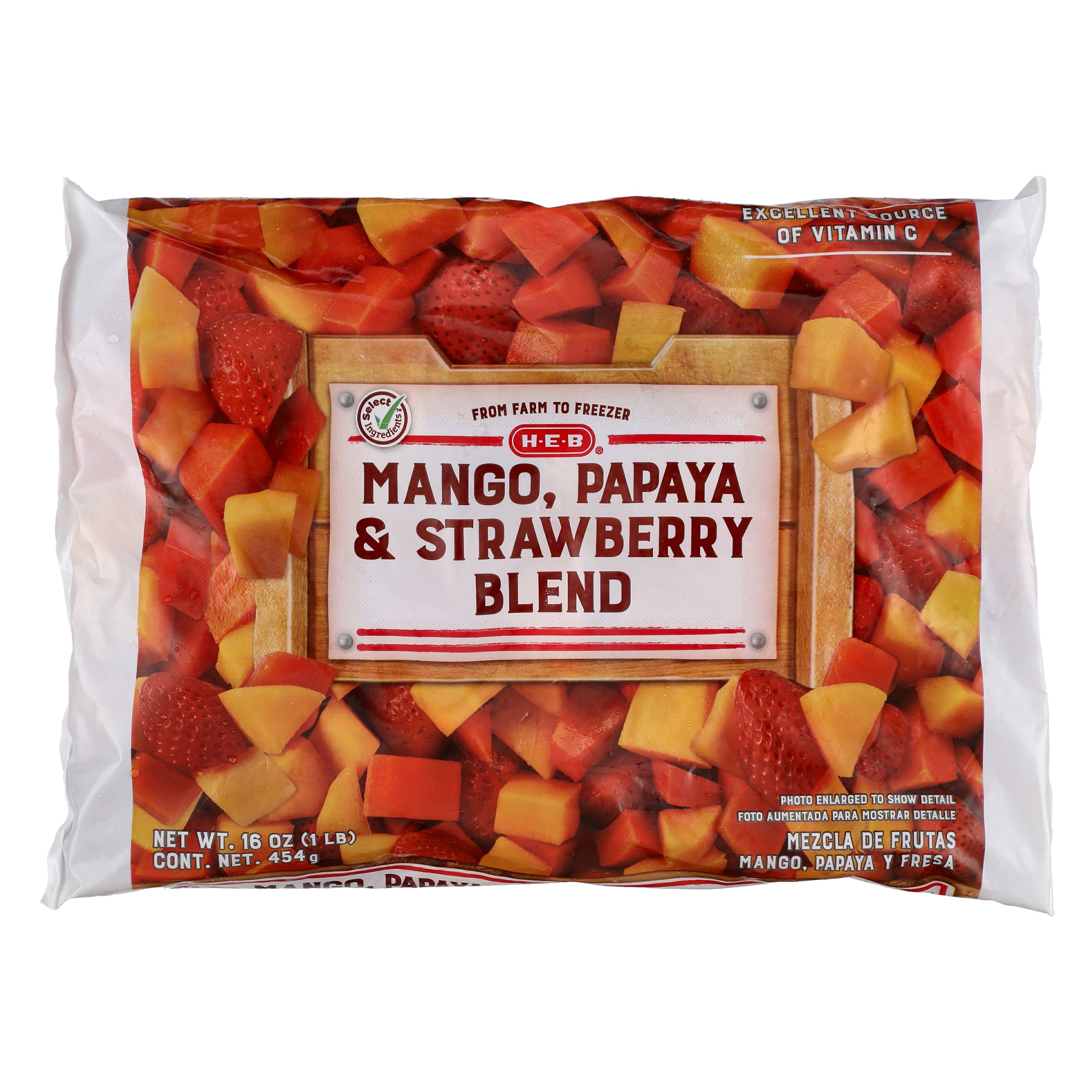 H-E-B Select Ingredients Mango Papaya & Strawberry Blend - Shop Mixed ...