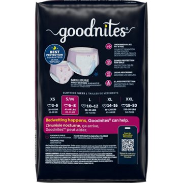 Goodnites Girls' Nighttime Bedwetting Underwear, Size S/M (43-68 lbs), 14 ct