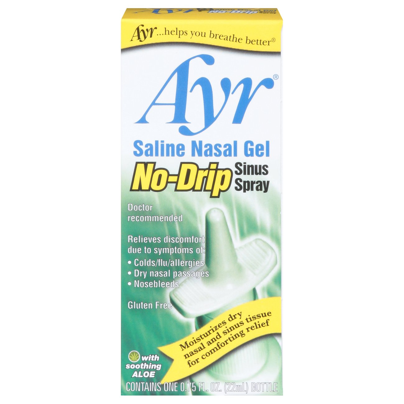 AYR NoDrip Saline Nasal Gel Spray Shop Sinus & Allergy at HEB