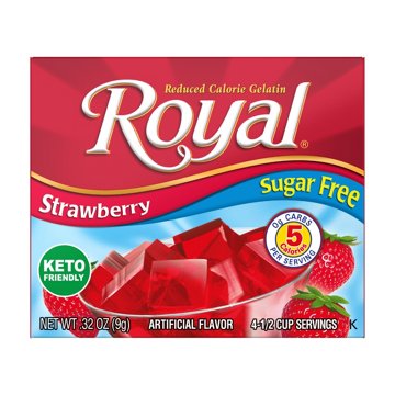 Royal Sugar Free Gelatin Mix - Strawberry, 0.32 oz