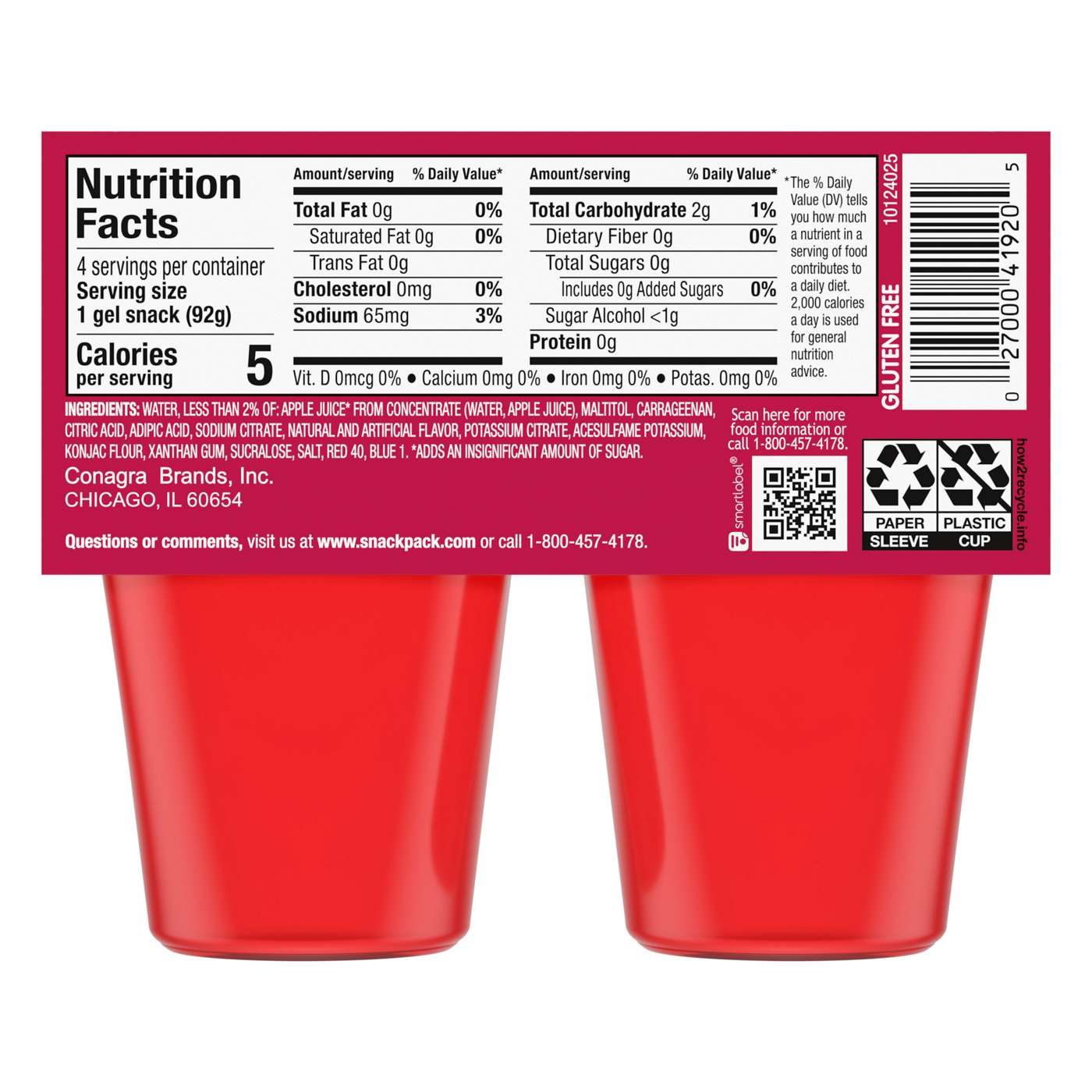 Snack Pack Sugar Free Cherry Juicy Gels Cups Shop Pudding And Gelatin At H E B