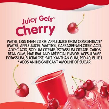 Snack Pack Sugar Free Cherry Juicy Gels Cups, 4 ct