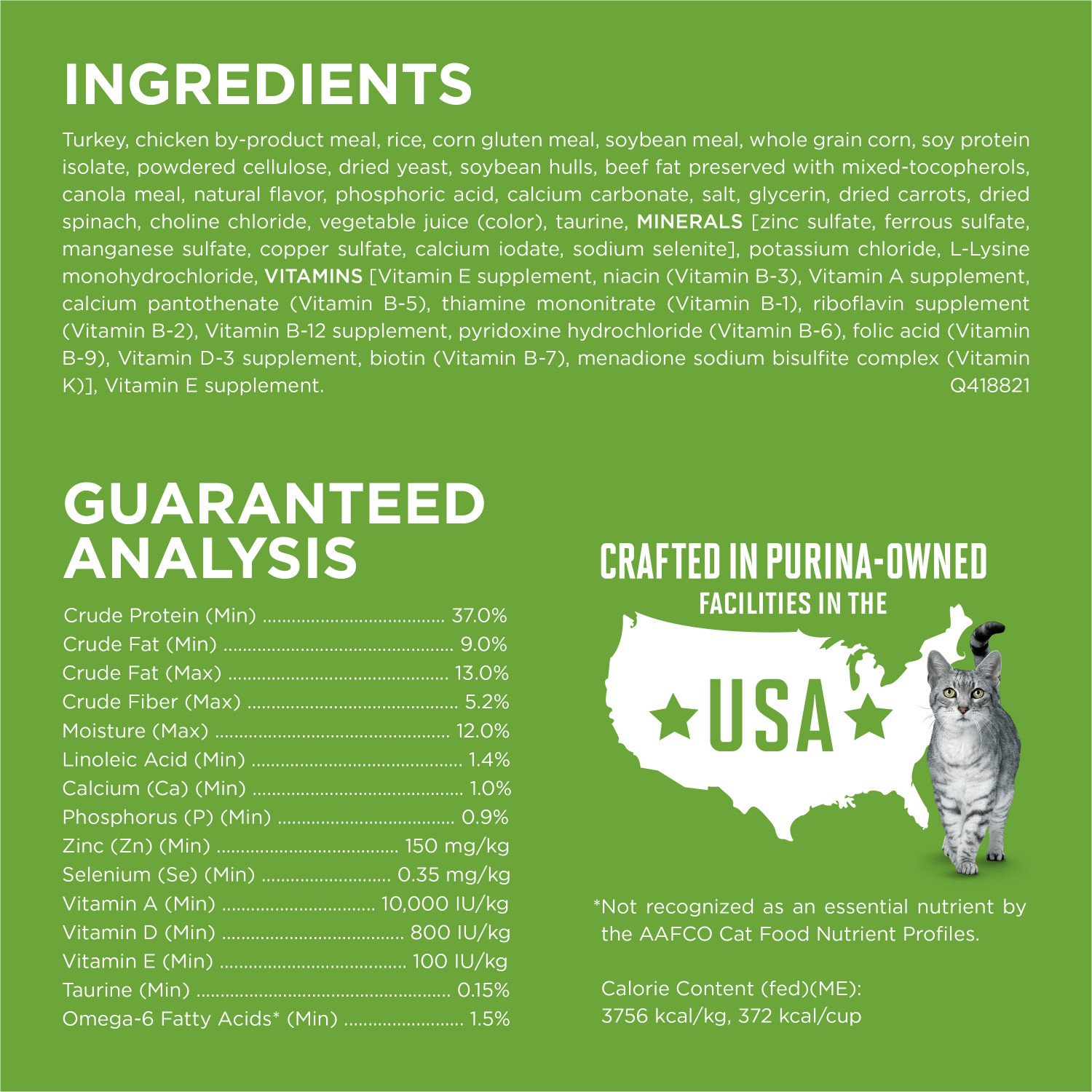 Shops purina one cat food calories