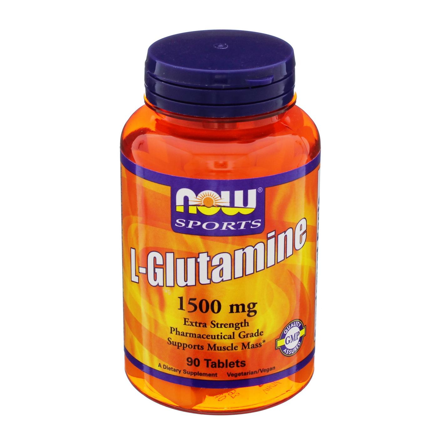 NOW Sports L-Glutamine 1500 mg Tablets; image 1 of 2