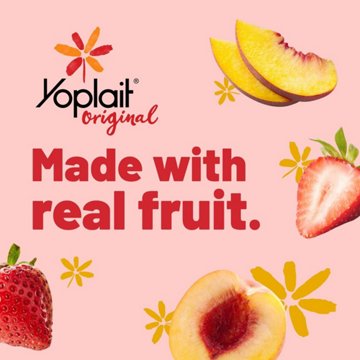 Yoplait Original Low-Fat Strawberry & Harvest Peach Yogurt Variety Pack, 8 ct