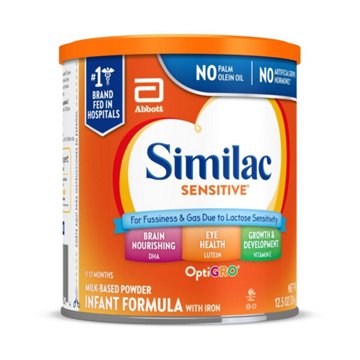 Similac Sensitive Milk-Based Powder Infant Formula with Iron, 12.5 oz