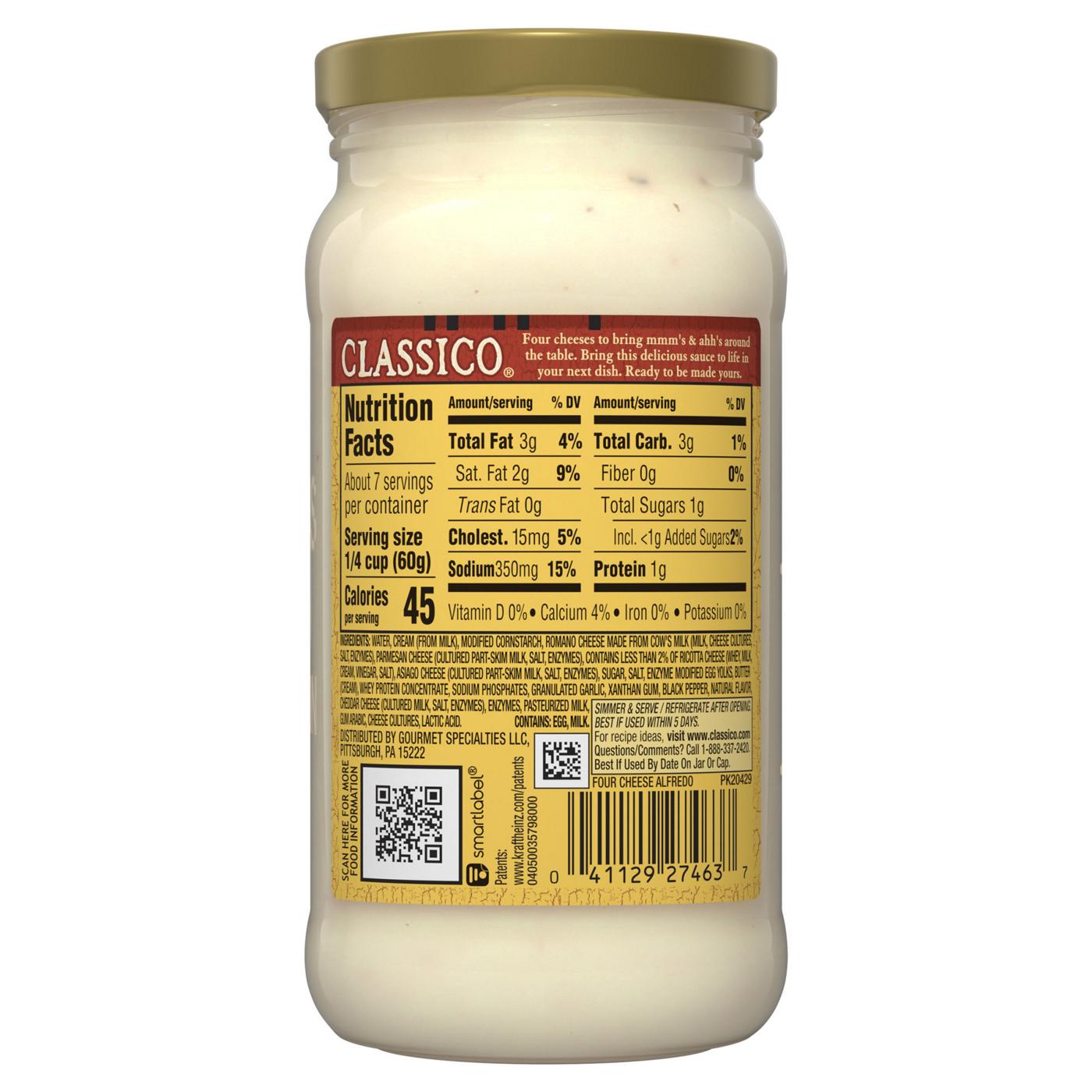 Classico Four Cheese Alfredo Pasta Sauce; image 8 of 9