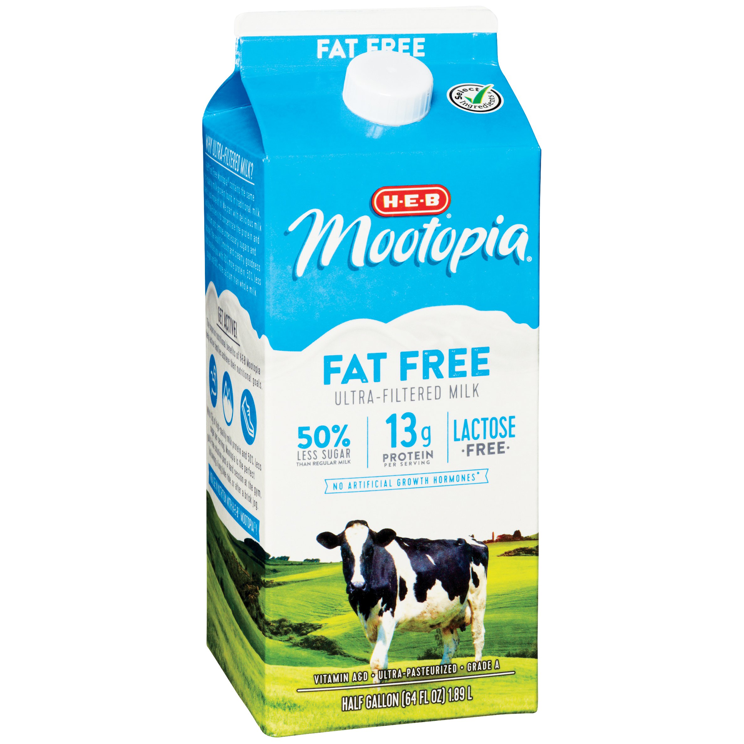 H-E-B Mootopia Lactose-Free Fat-Free Milk - Shop Milk at H-E-B