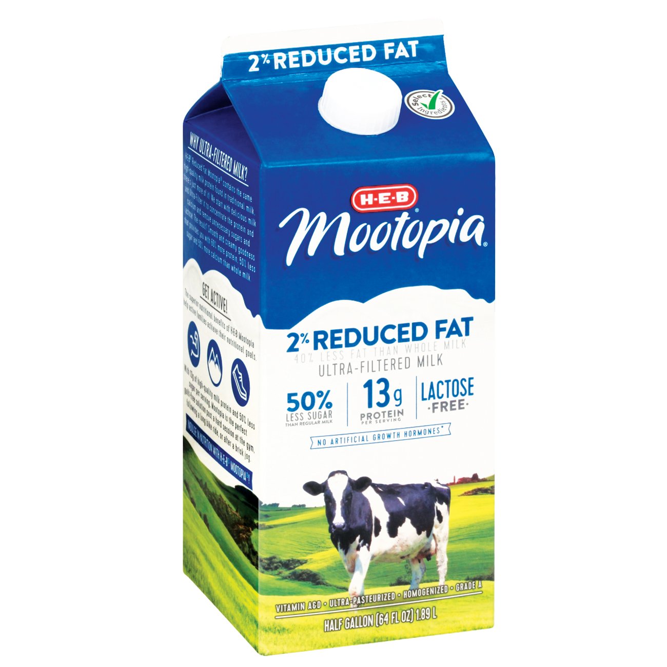 H-E-B Select Ingredients MooTopia Lactose Free 2% Reduced Fat Milk ...