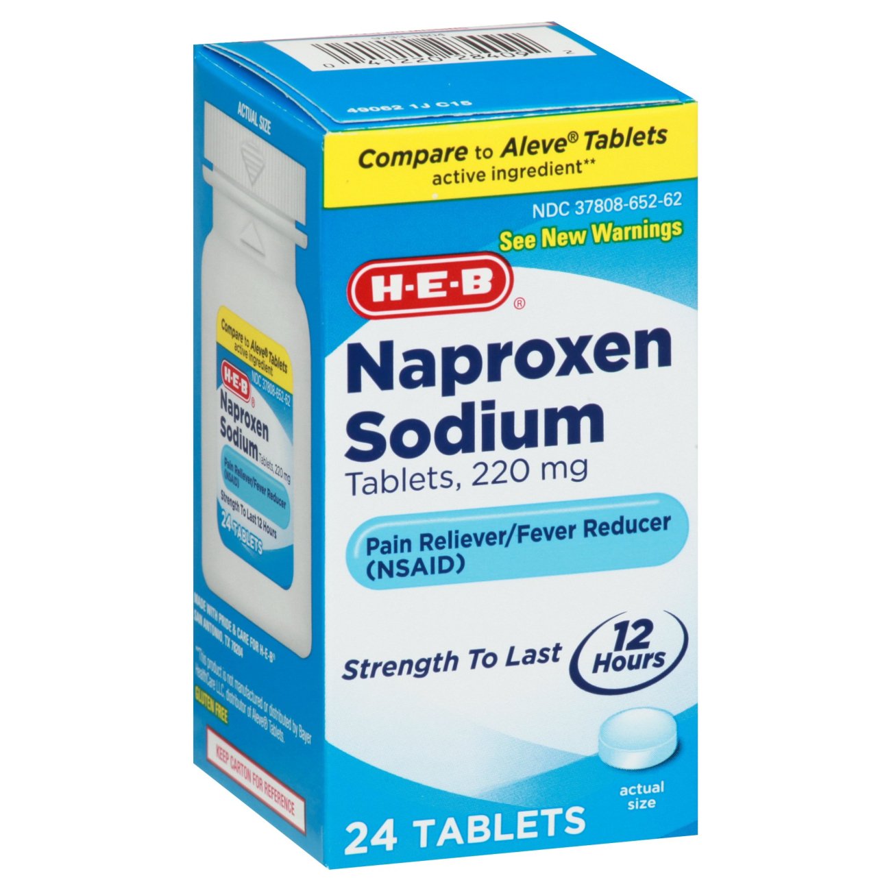 HEB Naproxen Sodium 220 mg Tablets Shop Pain relievers at HEB