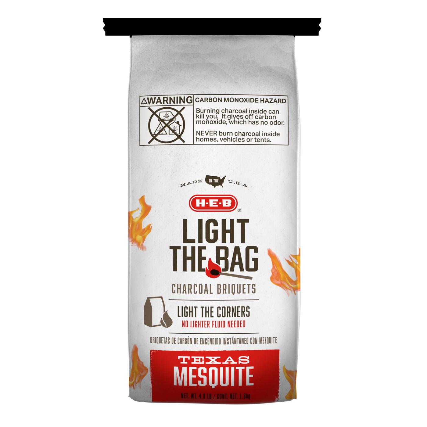 H-E-B Texas Mesquite Light the Bag Charcoal Briquets; image 1 of 2