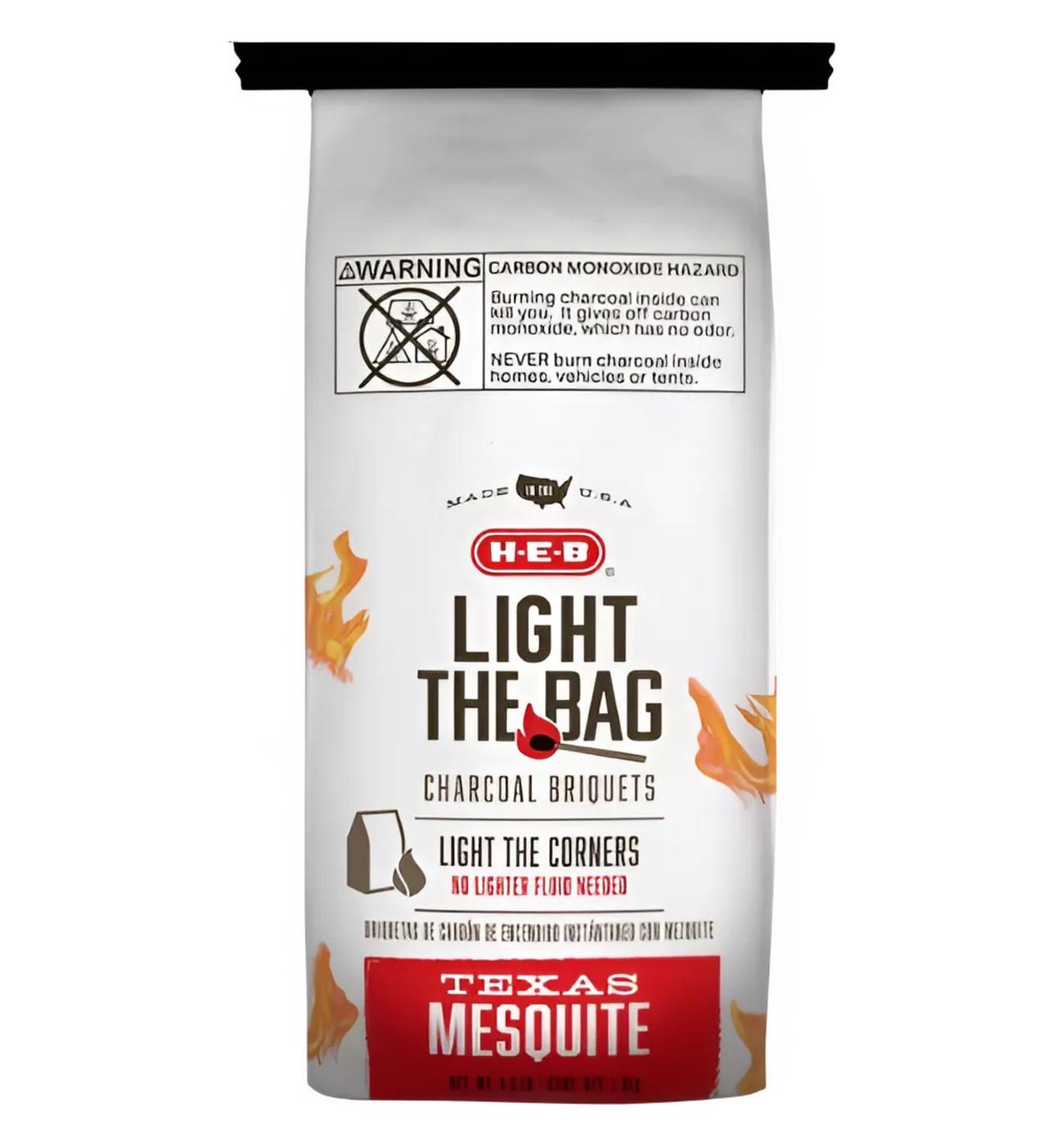 H-E-B Texas Mesquite Light the Bag Charcoal Briquets; image 1 of 4