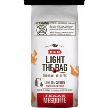 H-E-B Texas Mesquite Light the Bag Charcoal Briquets, 4 lb